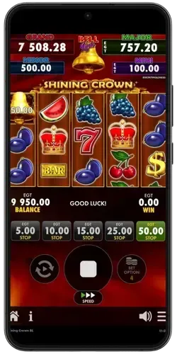 Rulli di Shining Crown in rotazione durante il gioco