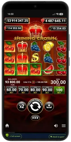 Wygrana z wiśnią i koroną w Shining Crown