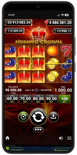 Shining Crown win with expanded Crown Wild