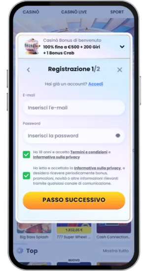 Crea un account per giocare a Shining Crown